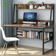 میز کامپیوتر فلزی و چوبی