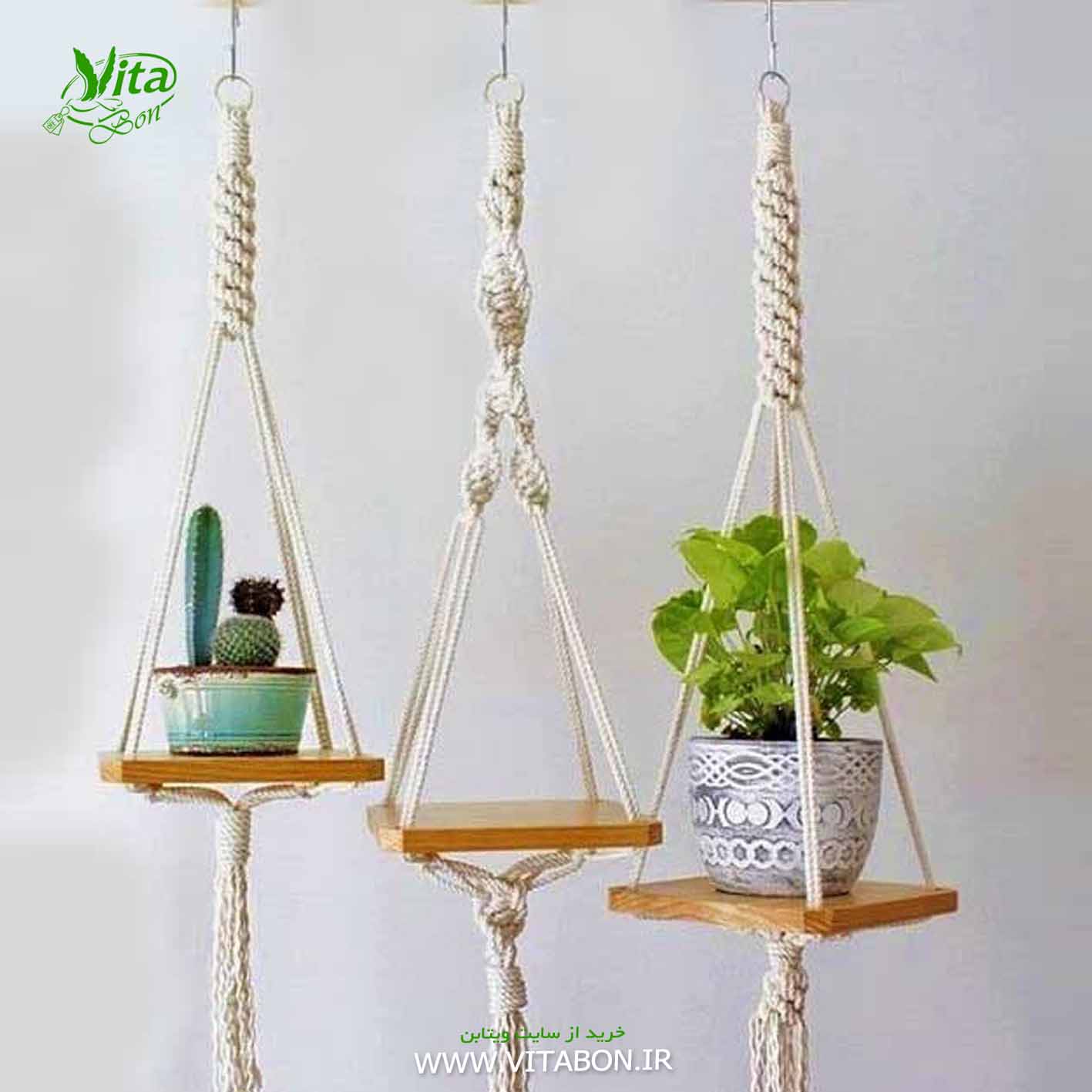 1 آویز گلدان مکرومه